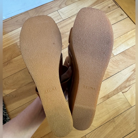 Celine Phoebe Philo Rare platforms Clogs Sandals veg tan leather brown tan 38.5 - Picture 10 of 16